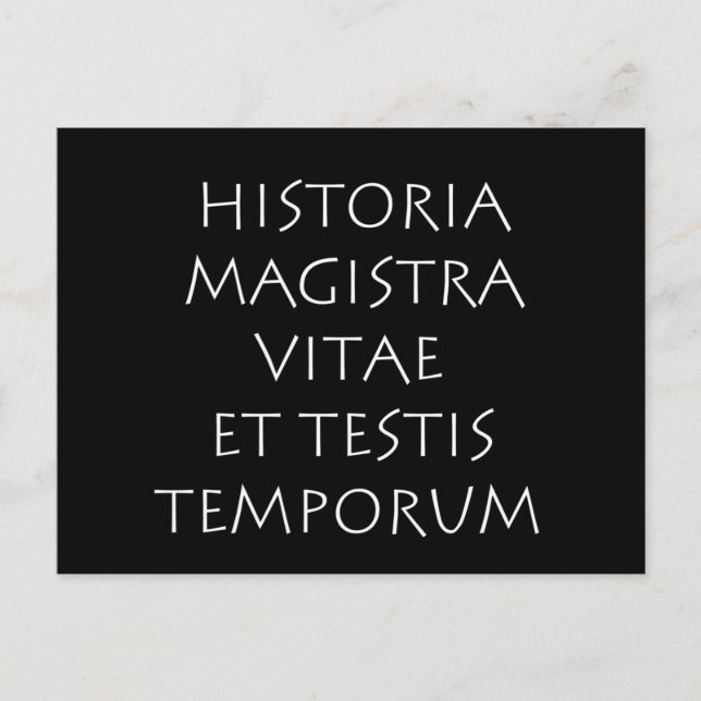 Historia magistra vitae et testis temporum postcard (Front)