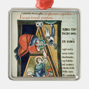 Historiated initial 'A' depicting Daniel Metal Ornament