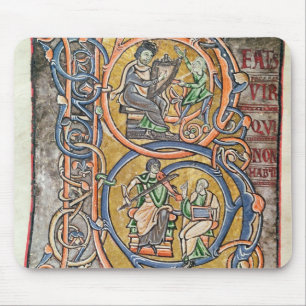 Historiated initial 'B' depicting King David Mouse Pad