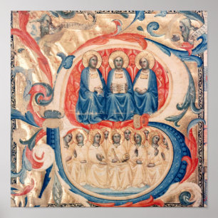 Historiated initial 'B' depicting the Trinity Poster