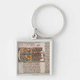 Historiated initial 'E' depicting Jonah Keychain