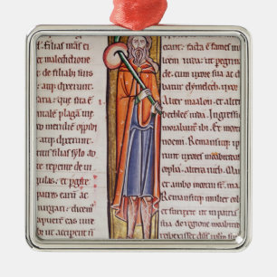 Historiated initial 'I' depicting Elimelech Metal Ornament