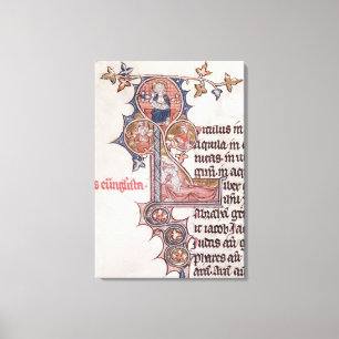 Historiated initial 'L' depicting Tree of Canvas Print