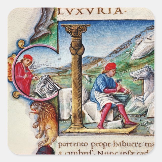 Historiated initial 'L' Square Sticker (Front)