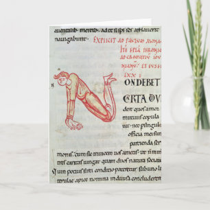 Historiated initial 'N' Note Card