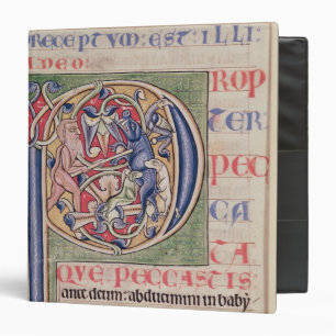 Historiated initial 'P' depicting a boar hunt Binder