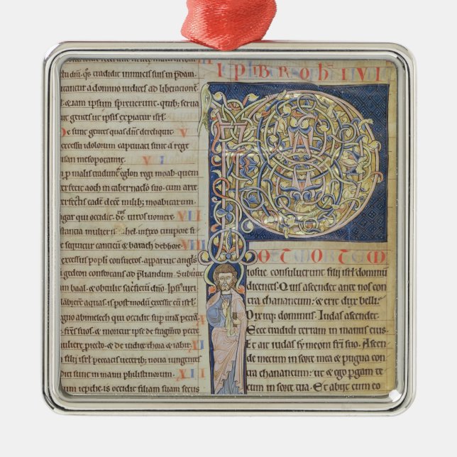 Historiated initial 'P' Metal Ornament (Front)