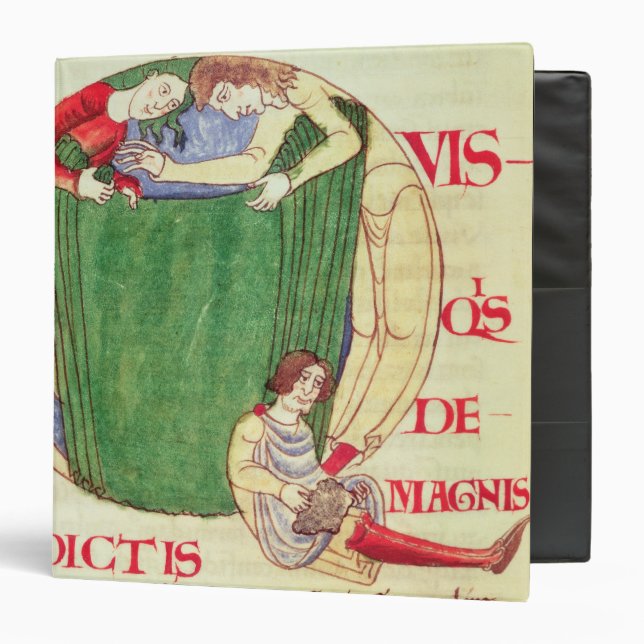 Historiated initial 'Q' depicting drapers Binder (Front/Inside)