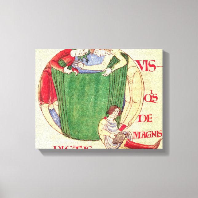 Historiated initial 'Q' depicting drapers Canvas Print (Front)