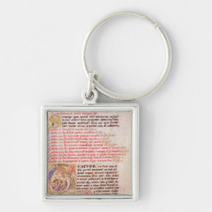 Historiated initial 'Q' depicting three Keychain