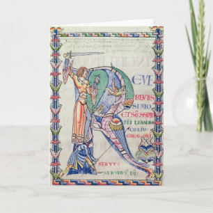 Historiated initial 'R' Note Card