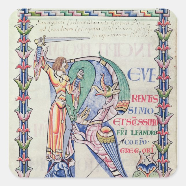 Historiated initial 'R' Square Sticker (Front)