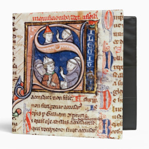 Historiated initial 'S' depicting Pope Gregory Binder