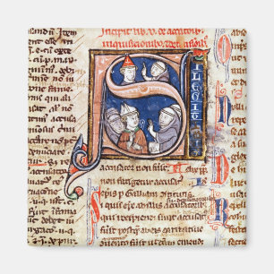 Historiated initial 'S' depicting Pope Gregory Magnet