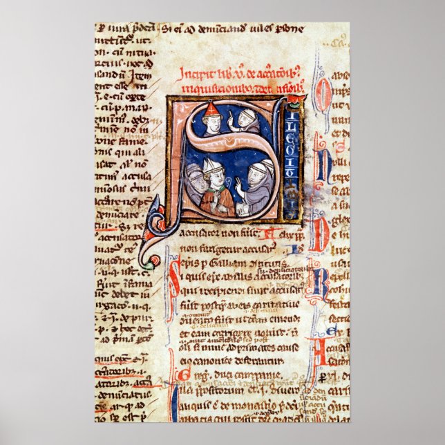 Historiated initial 'S' depicting Pope Gregory Poster (Front)