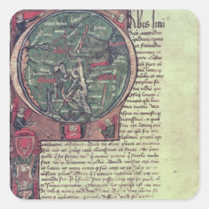 Historiated initial square sticker