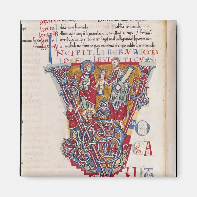 Historiated initial 'V' depicting a scene Magnet (Front)
