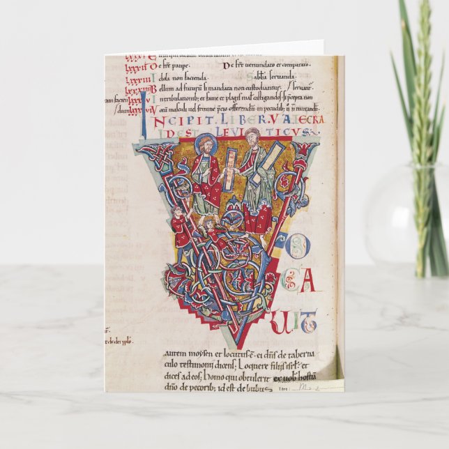 Historiated initial 'V' depicting a scene Note Card (Front)