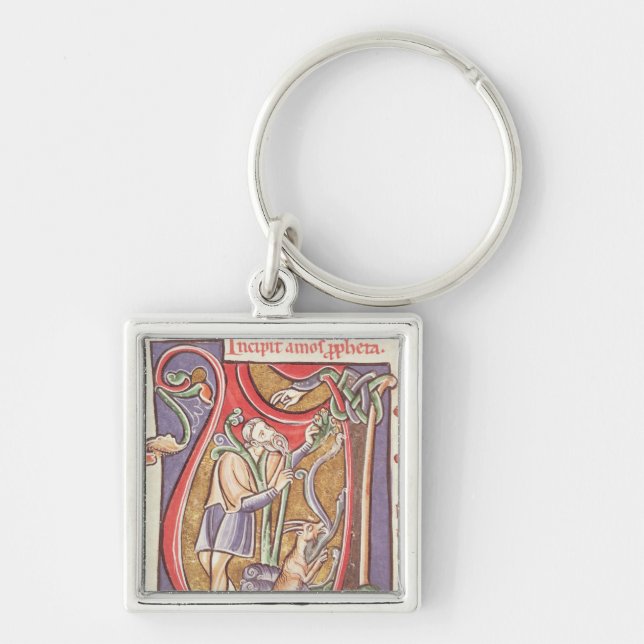 Historiated initial 'V' depicting Amos Keychain (Front)