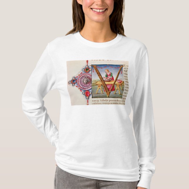 Historiated initial 'V' depicting T-Shirt (Front)