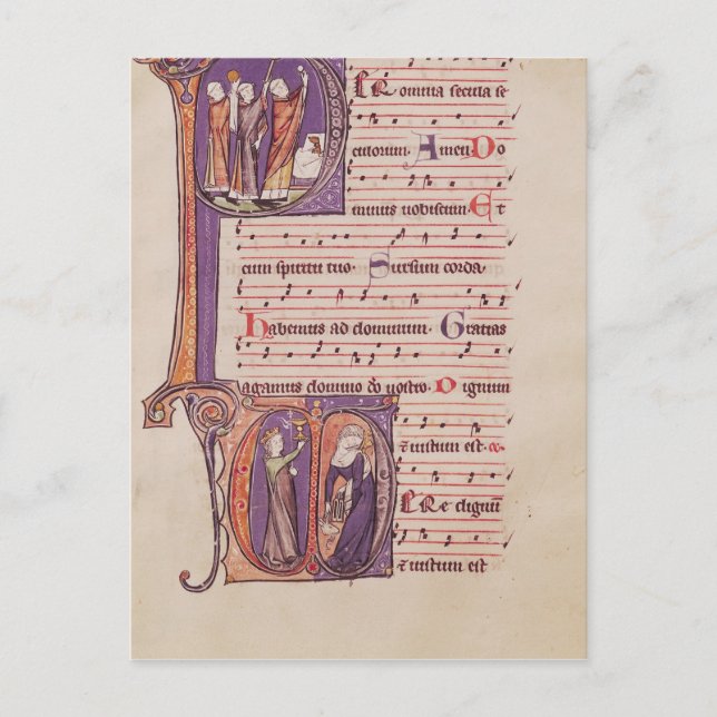 Historiated initials 'P' Postcard (Front)