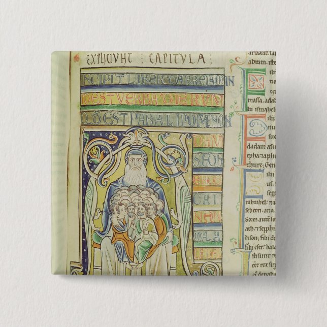 Historiated letter 'A' depicting generations 2 Inch Square Button (Front)