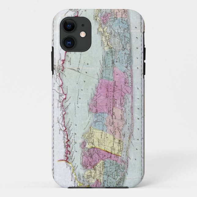 Historic 1855-1857 Travellers Map of Long Island Case-Mate iPhone Case (Back)