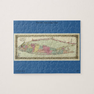 Historic 1855-1857 Travellers Map of Long Island Jigsaw Puzzle
