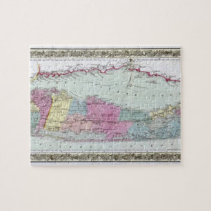 Historic 1855-1857 Travellers Map of Long Island Jigsaw Puzzle