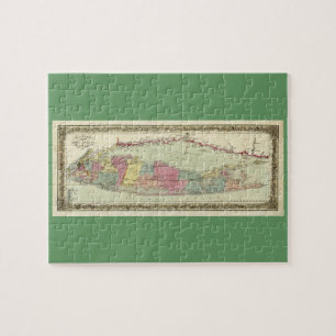 Historic 1855-1857 Travellers Map of Long Island Jigsaw Puzzle