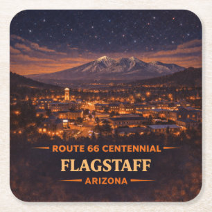 Historic 1926-2026 Milestone Flagstaff Arizona  Square Paper Coaster