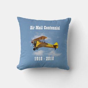 Historic Air Mail Service Centennial Throw Pillow