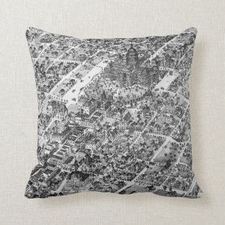 Historic Austin Map of 1873 Throw Pillow