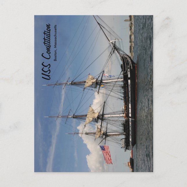 Historic Boston USS Constitution Postcard Ship (Front)