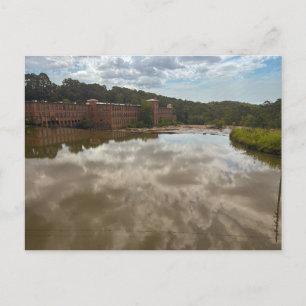 Historic Brick Buildings Reflected in Calm River Postcard