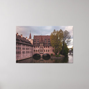 Historic building at sunset in Nuremberg, Germany Canvas Print