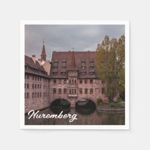 Historic building at sunset in Nuremberg, Germany Napkin