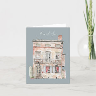 Historic Building New Orleans Watercolor Thank You Card