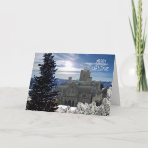 Historic Cathedral and Christmas Tree Card