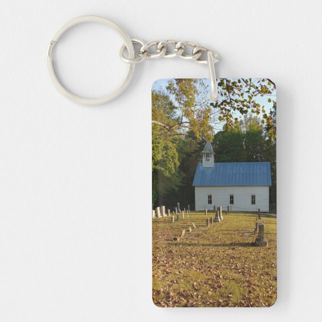 Historic Church and Cemetery  Keychain (Front)
