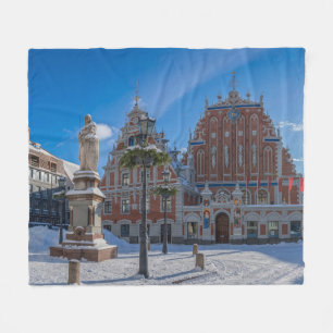 Historic city center in Riga, Latvia Fleece Blanket