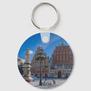 Historic city centre in Riga, Latvia Keychain