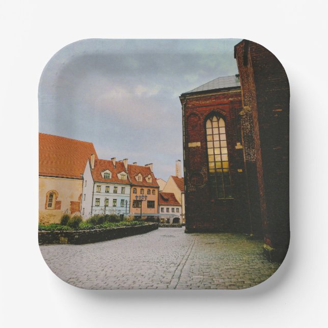 Historic city centre of Riga  Paper Plate (Front)