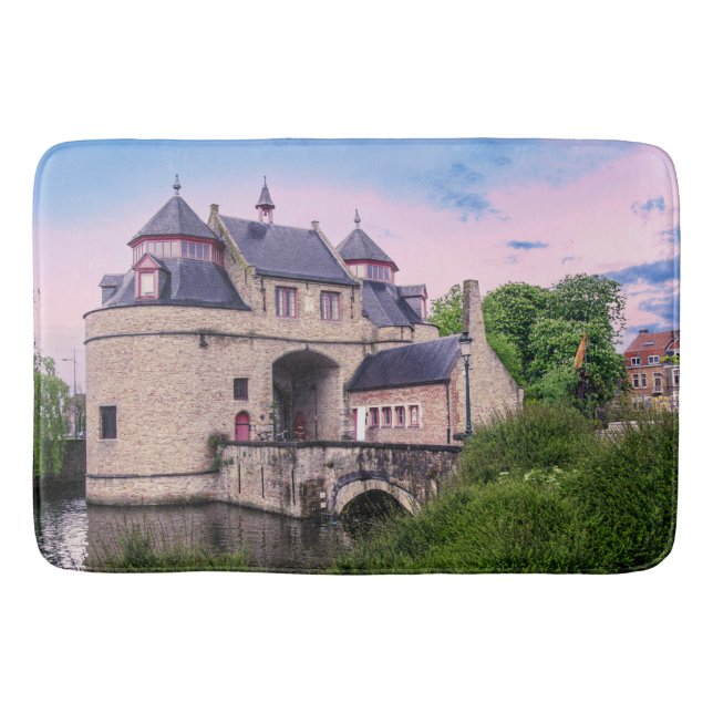 Historic city gate in Bruges Bath Mat (Front)