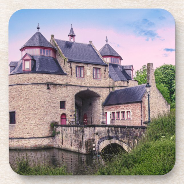Historic city gate in Bruges Coaster (Front)
