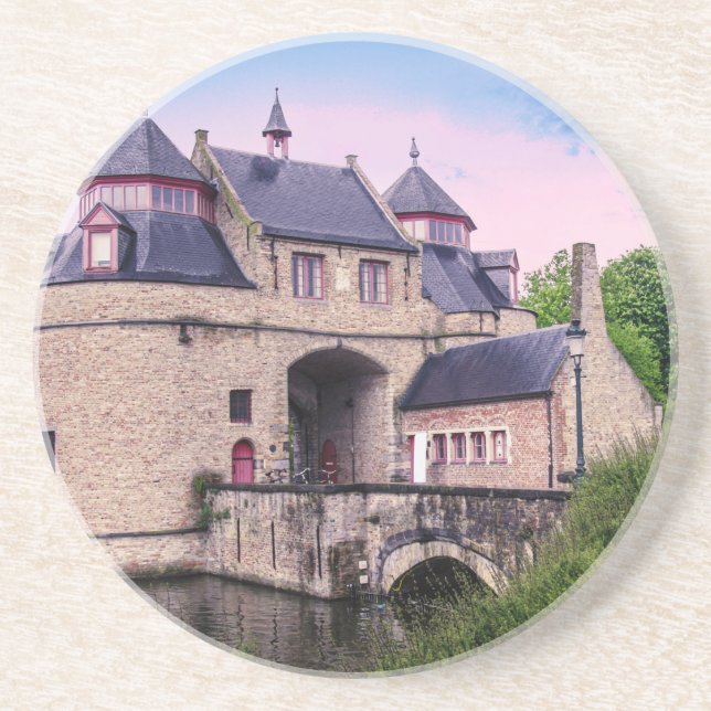 Historic city gate in Bruges Coaster (Front)