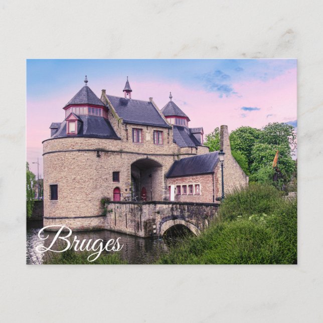Historic city gate in Bruges Postcard (Front)