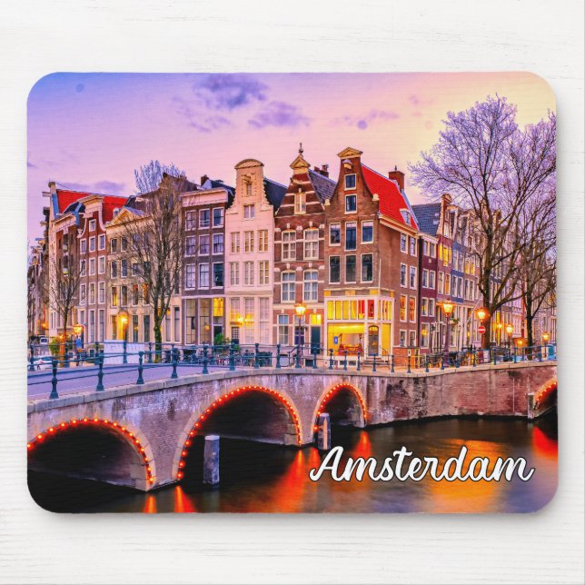 Historic City Of Amsterdam, Netherlands Mouse Pad (Front)