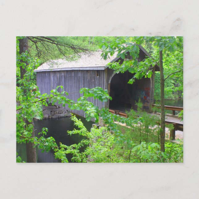 Historic Covered Bridge, Windham Maine Postcard (Front)