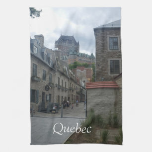 Historic District in Quebec city Kitchen Towel